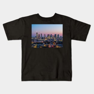 Warsaw city center at dusk Kids T-Shirt